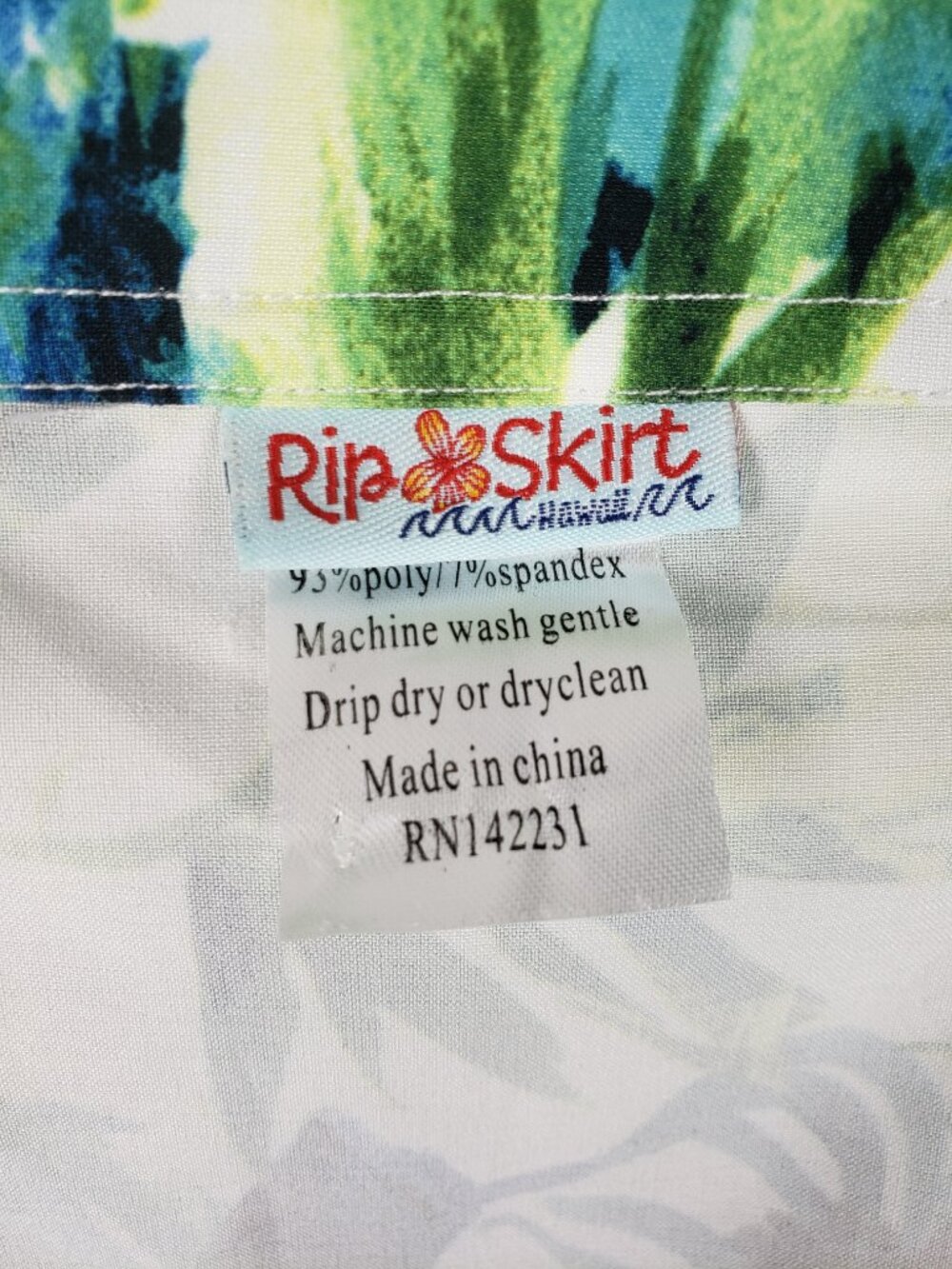 RipSkirt Hawaii Wrap Skirt Lightweight Green Blue Tropical Quick Dry Womens XS - Picture 8 of 9